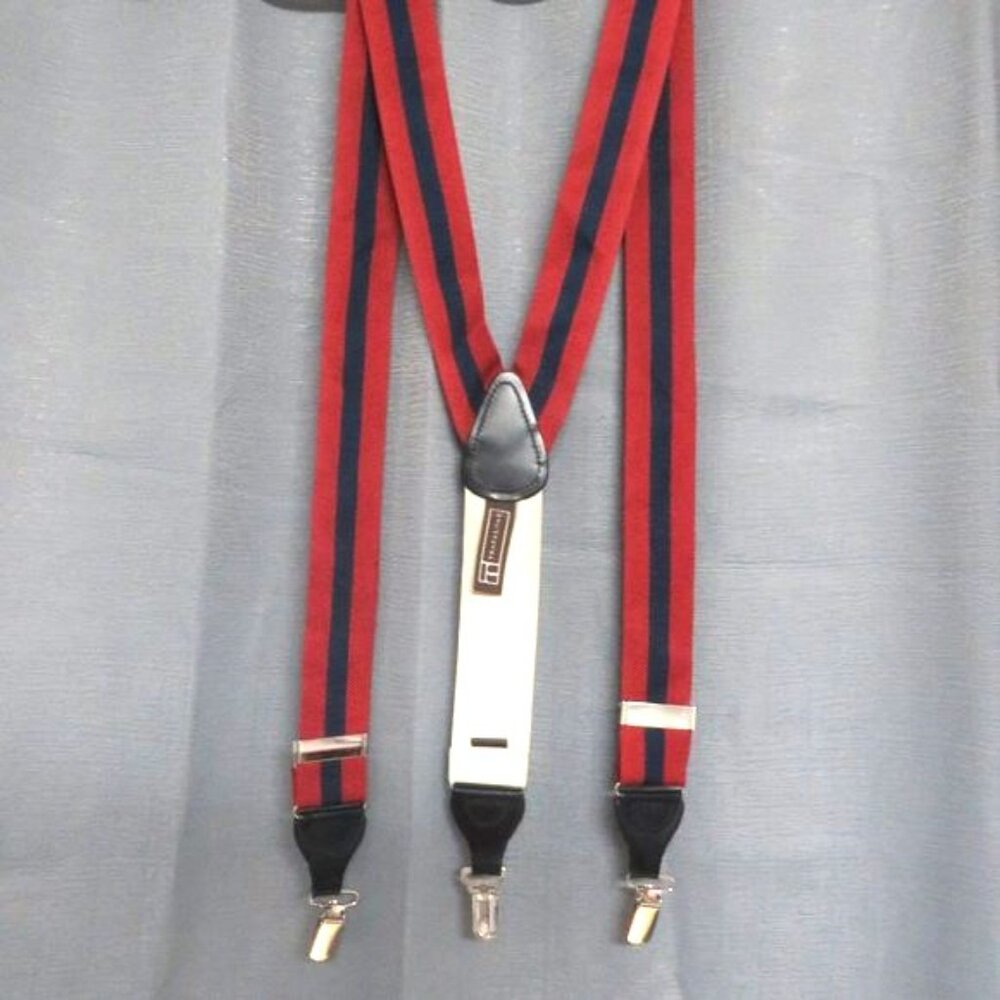 ❤️TRAFALGAR RED NAVY SUSPENDERS USA